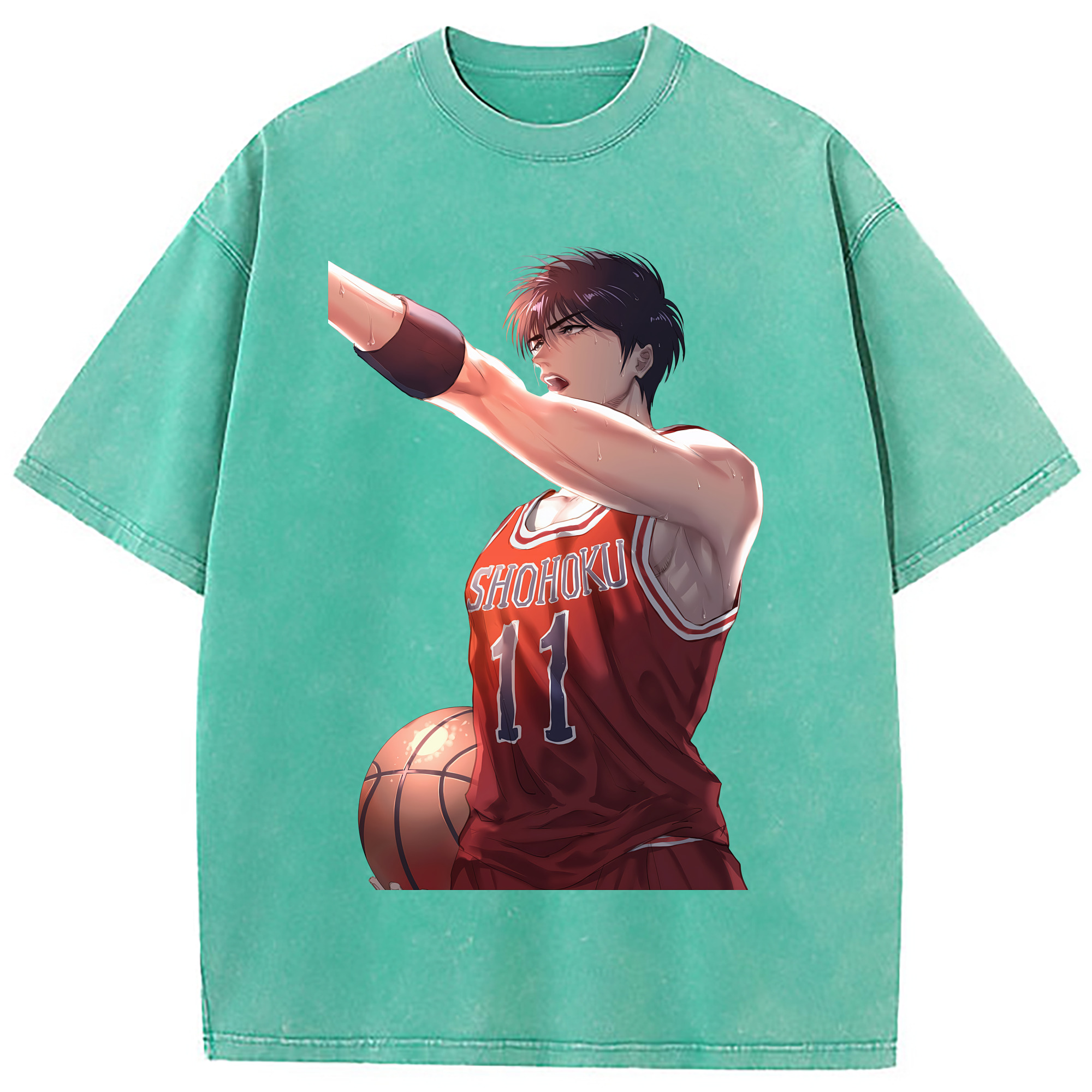 （画像用） SLAM DUNK／スラムダンク 綿100% ヴィンテージ風 半袖Tシャツ（フロントプリント）